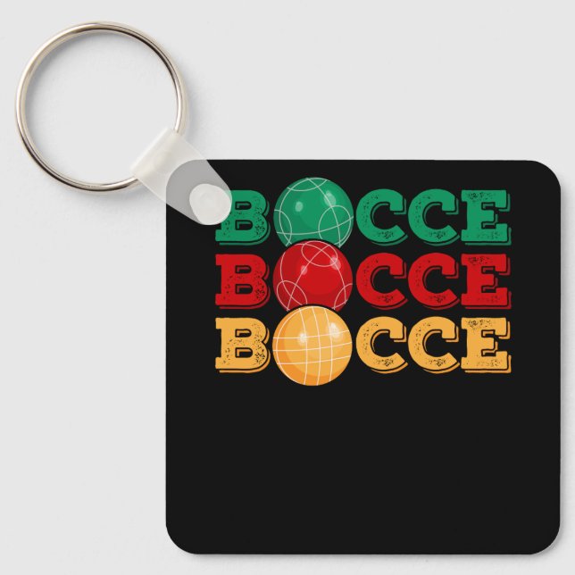 Bocce Ball Game Enthusiast Lawn Bowling Boule Bocc Keychain (Front)