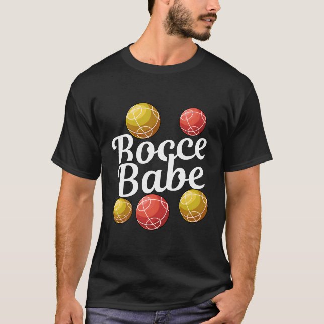 Bocce Ball Gift - Fun Yard Game - Bocce Babe T-Shirt (Front)
