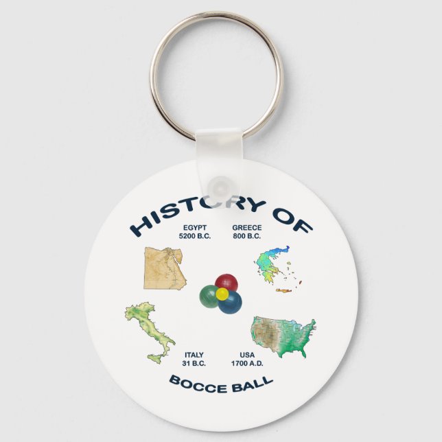 Bocce Ball History Keychain (Front)