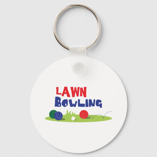 Bocce Ball Lawn Bowling Keychain (Front)