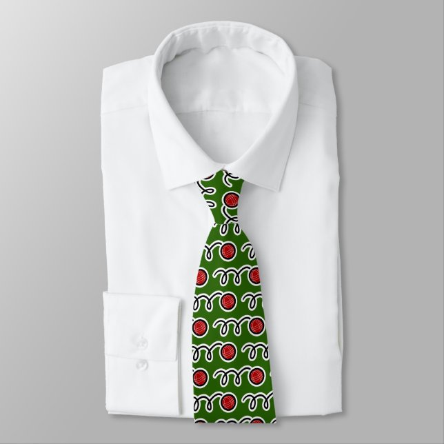 Bocce ball pattern neck tie gift idea (Tied)