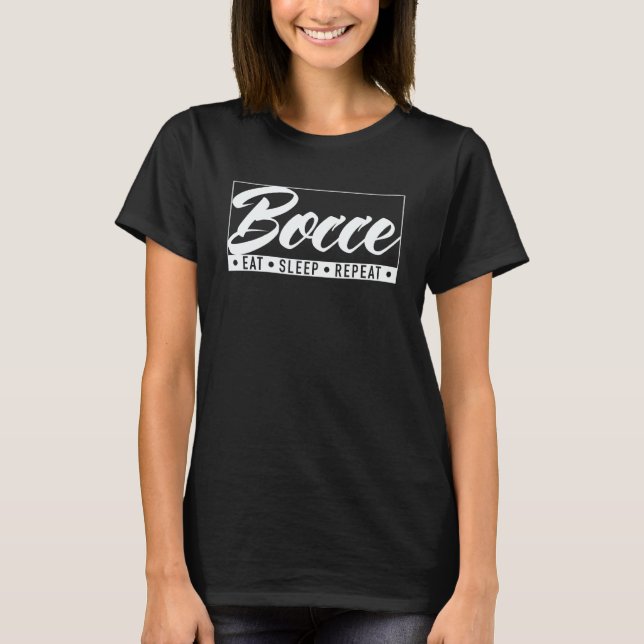 Bocce Eat Sleep Repeat Bocce Ball with Jack Bocci  T-Shirt (Front)