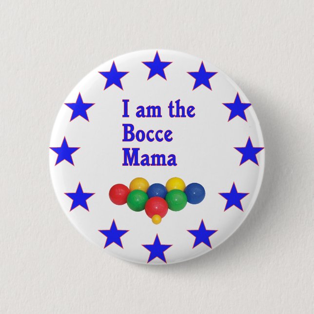 Bocce Mama 2 Inch Round Button (Front)