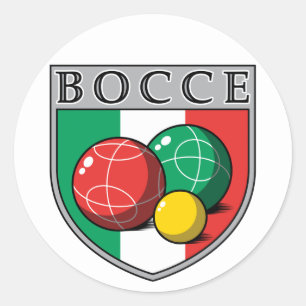Bocce Shield Round Sticker