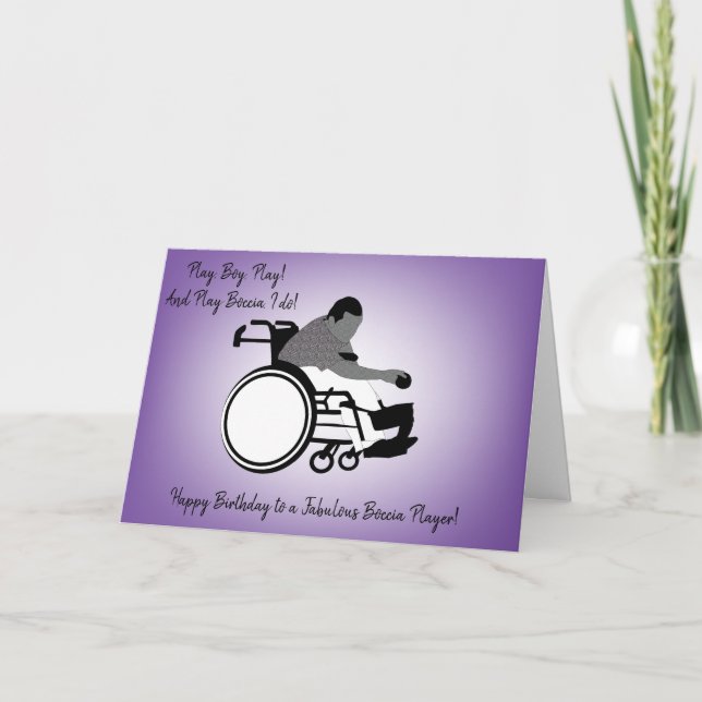 Boccia Boy In Wheelchair Card (Front)
