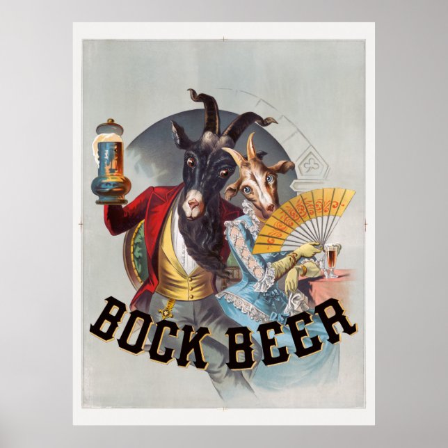 Bock Beer USA Vintage Poster 1883 (Front)