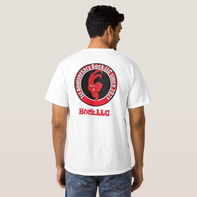 Bock.LLC 1st Anniversary T-Shirt (Back Full)