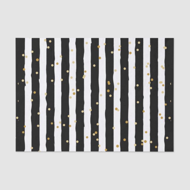 Bod dots with black and white stripes tissue paper (Front)