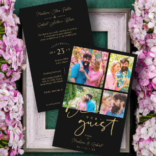 Boda de Collage Budget Black Trendy 4 Fotos