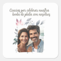 boda de plata de 25 años con foto Gracias