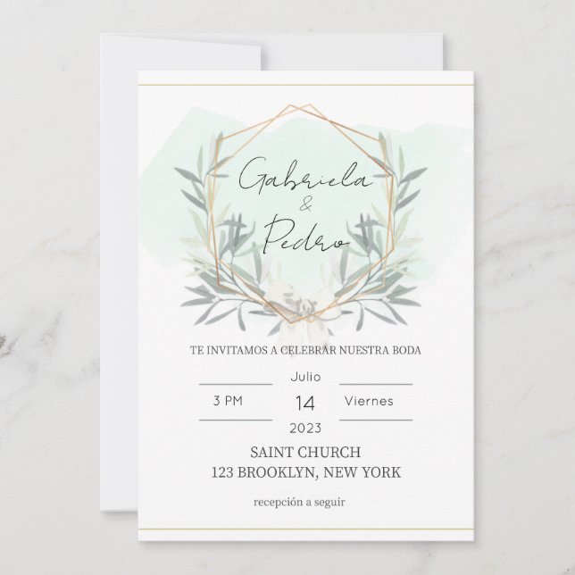 Boda En Espanol Invitations (Front)