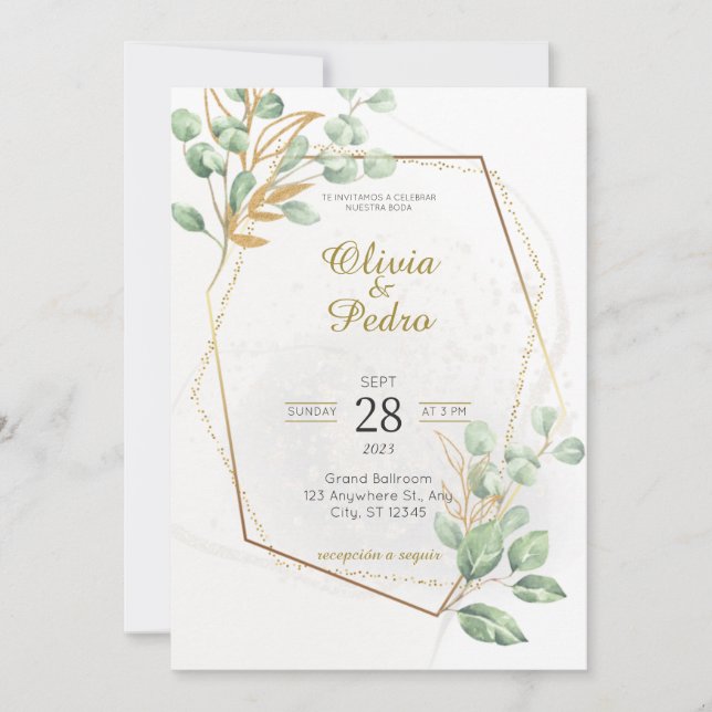Boda En Espanol Invitations (Front)