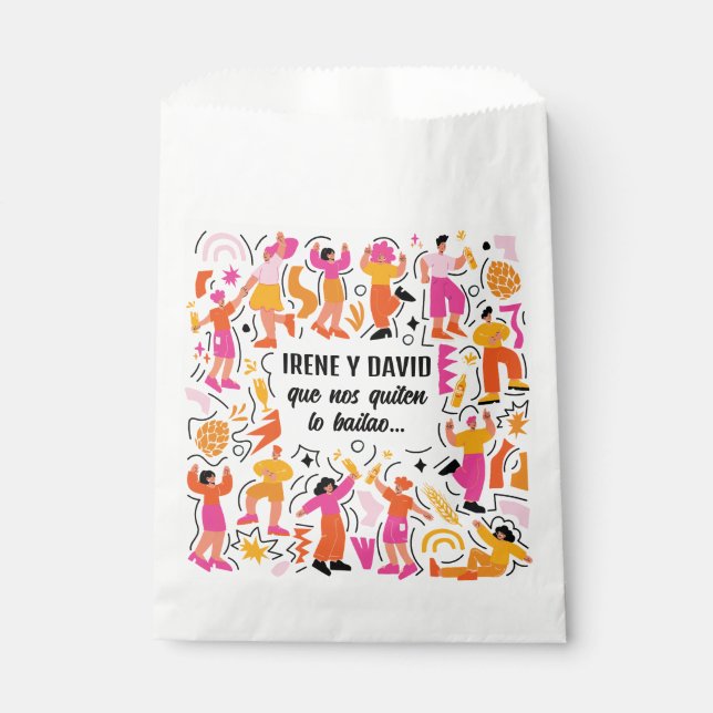 Boda Festivalale - Baile Disco - Orange and Pink Favour Bag (Front)