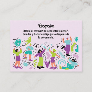 Boda Festivalale Baile Lila y Turquesa Enclosure Card