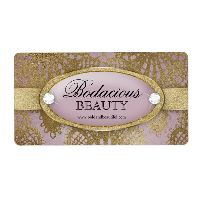 Bodacieux Beauté Mauve Or dentelle Grand Étiquette (Devant)