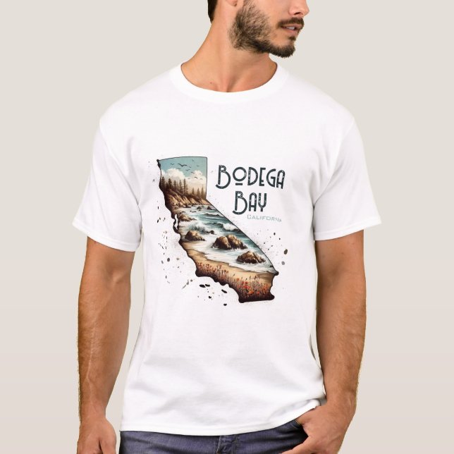 Bodega Bay California Souvenir Gift T-Shirt (Front)