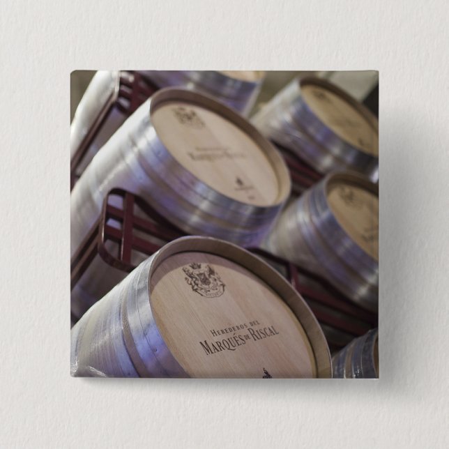 Bodega Marques de Riscal winery, wine cellar 2 Inch Square Button (Front)