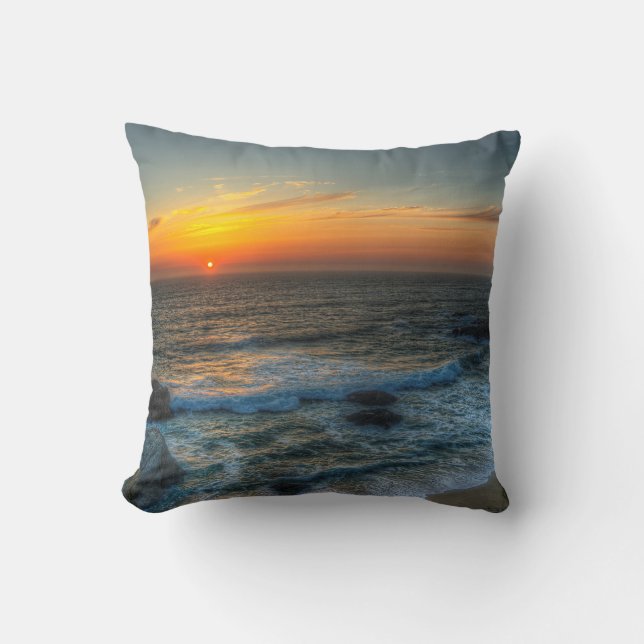 Bodega Sunset Throw Pillow (Front)