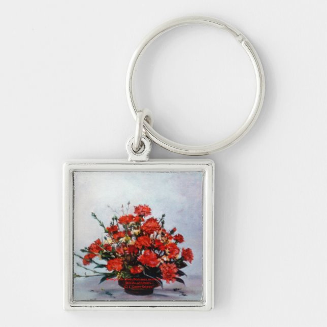Bodegón de flores/Still life of flowers Keychain (Front)