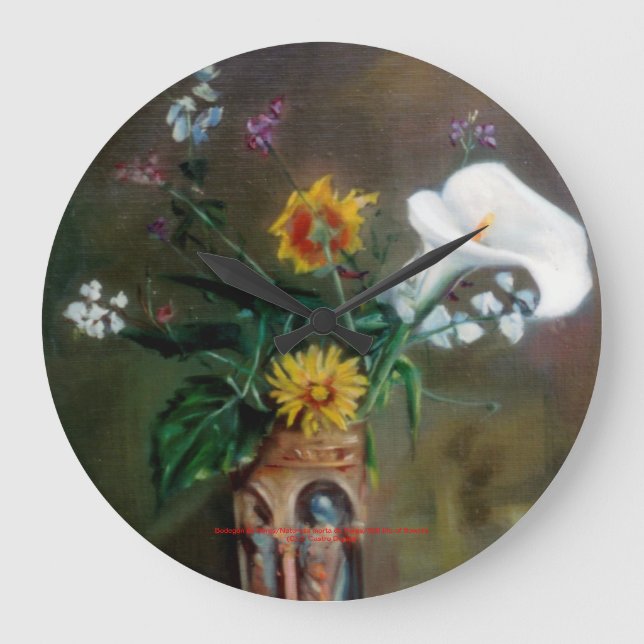 Bodegón de flores/Still life of flowers Large Clock (Front)