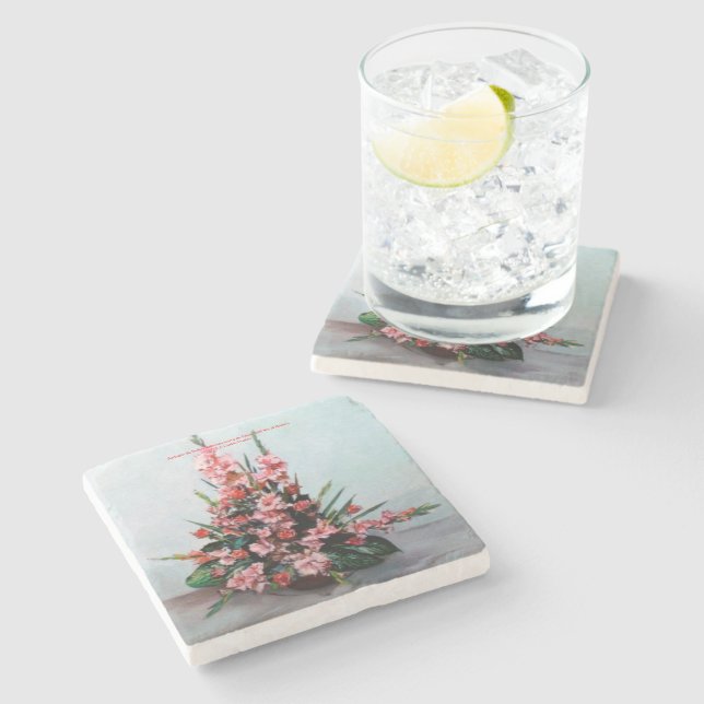 Bodegón de flores/Still life of flowers Stone Coaster (Side)