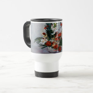 Bodegón de flores travel mug