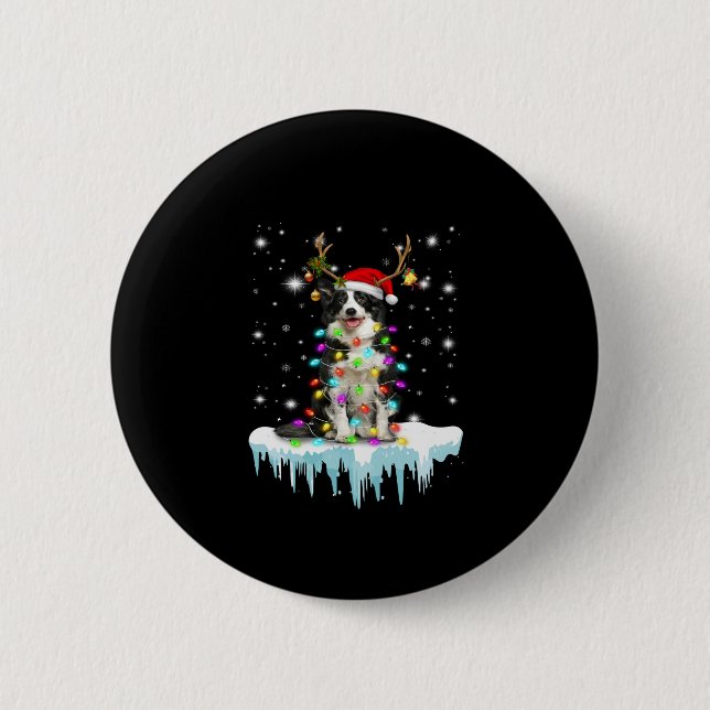 Boder Colline Reindeer Christmas Present 2 Inch Round Button (Front)