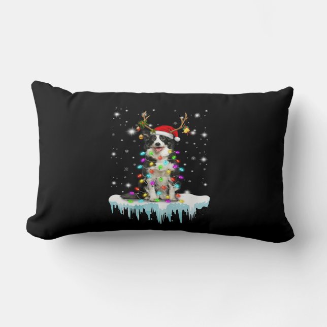 Boder Colline Reindeer Christmas Present Lumbar Pillow (Front)
