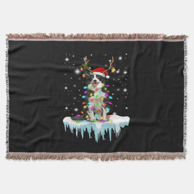 Boder Colline Reindeer Christmas Present Throw Blanket (Front)