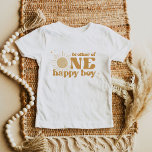 BODHI Boho Sun Brother of One Happy Dude Baby T-Shirt<br><div class="desc">Calling all free spirits! Join us as we celebrate 'One Happy Boy' and his bohemian sun first birthday with our groovy baby t shirt. Bursting with earthy colours and retro fonts, this outfit sets the stage for an unforgettable celebration. Get ready for a day of sunshine, smiles, and good vibes....</div>