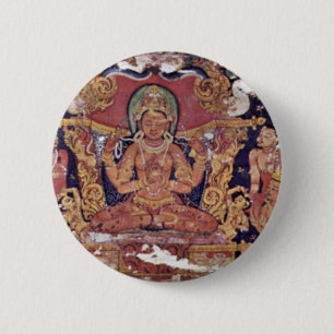 Bodhisattva Prajnaparamita " By Indischer Maler U 2 Inch Round Button