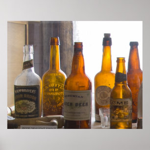 Bodie Antique Bottles Poster