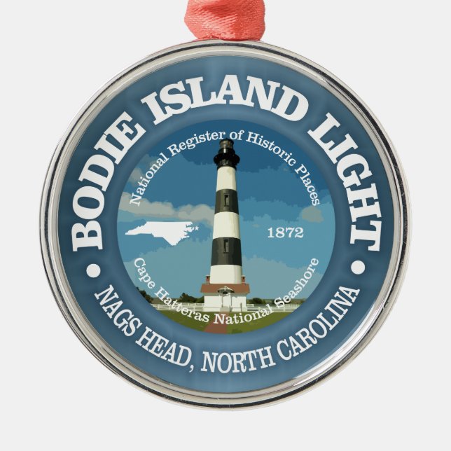 Bodie Island Light Metal Ornament (Front)
