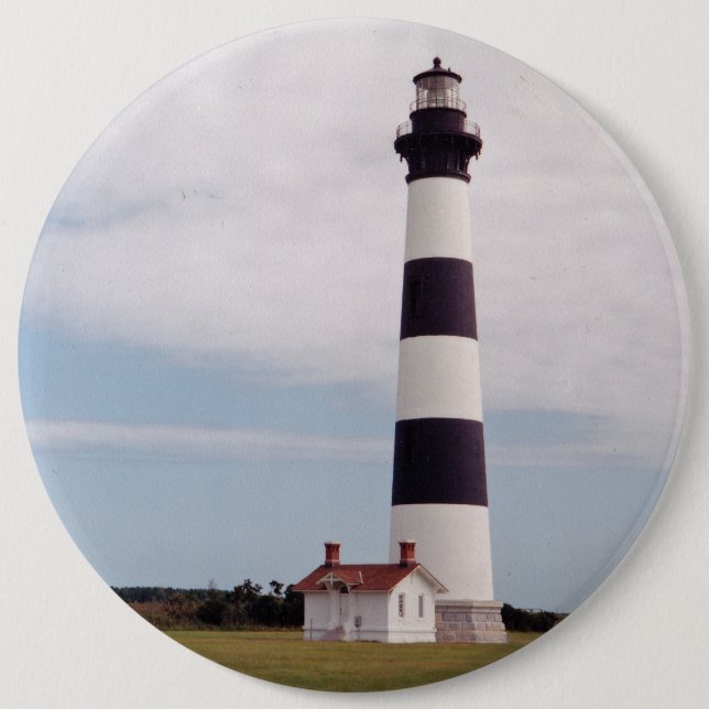 Bodie Island Lighthouse 6 Inch Round Button (Front)