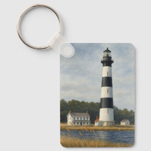 Bodie Island Lighthouse Watercolor Keychain