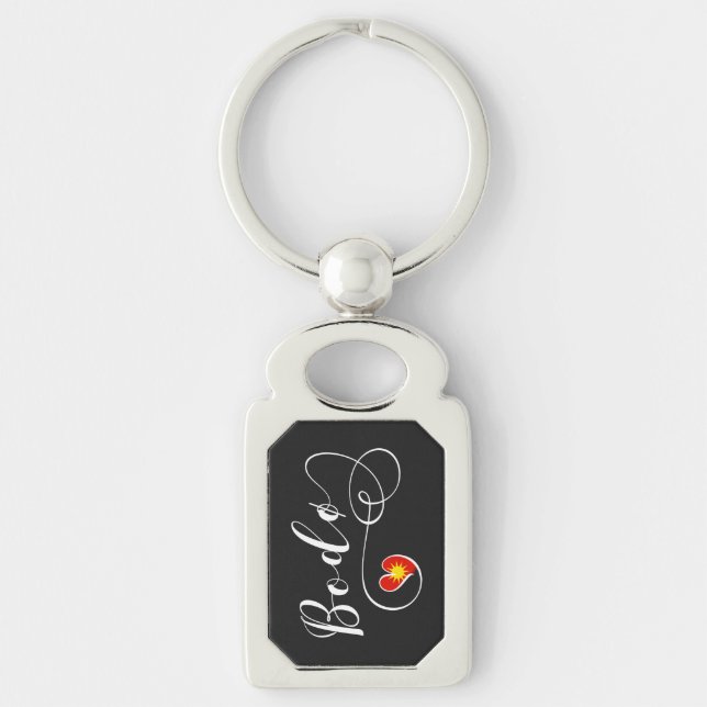 Bodø Flag Heart, Norway, Bodö Keychain (Front)
