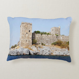 Bodrum castle from the sea accent pillow