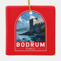 Bodrum Castle Turkey Travel Art Vintage