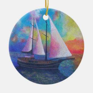 Bodrum Turquoise Coast Gulet Cruise Ceramic Ornament