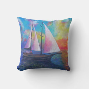 Bodrum Turquoise Coast Gulet Cruise Throw Pillow