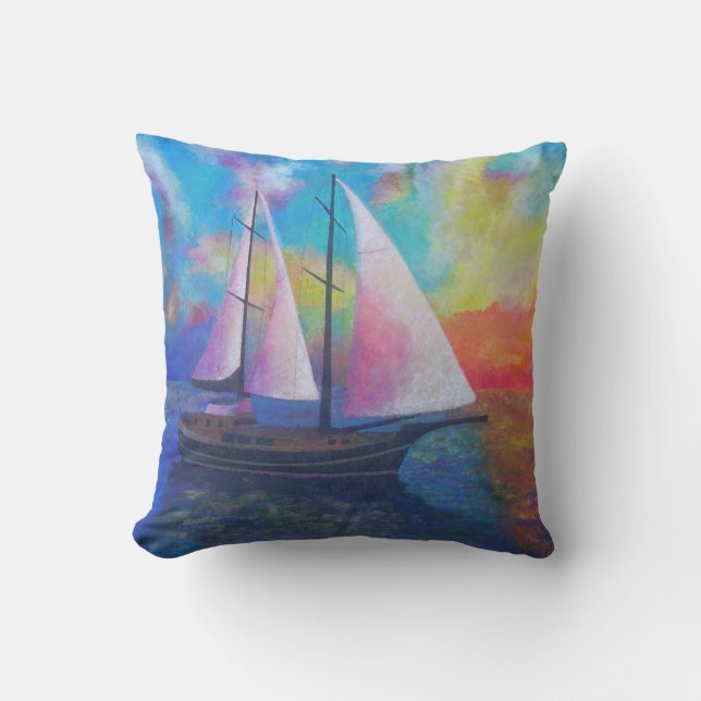 Bodrum Turquoise Coast Gulet Cruise Throw Pillow (Front)