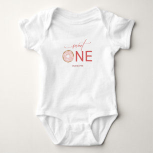 Body 1er anniversaire de la fille Sweet One Pink Donut