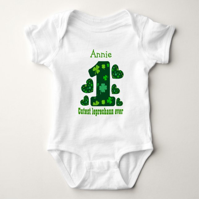 Body 1er anniversaire St Patrick's Cutest Leprechaun Ja (Devant)