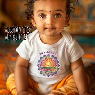 Body 1er Diwali de bébé avec nom personnalisé