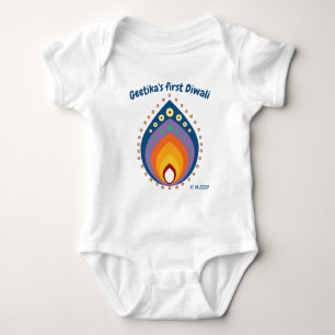 Body 1er Diwali de bébé avec style de nom personnalis