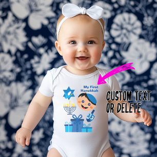 Body 👶 1er Hanoukka 🍩 bébé - avec Dreidel heureux
