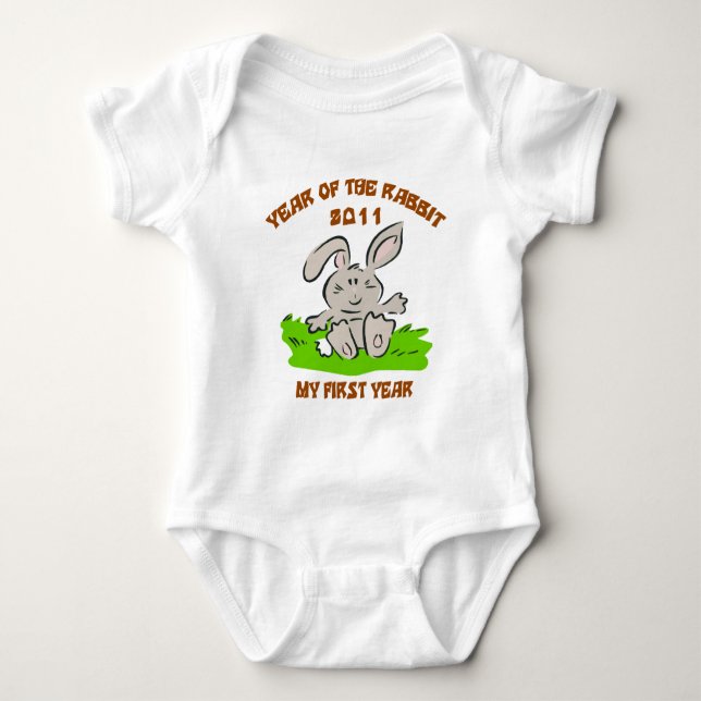 Body 2011 ans du T-shirt de bébé de lapin (Devant)