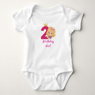 Body 2e fille anniversaire avec Couronne et numéro rose