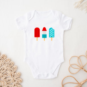 Body 4 juillet Patriotique Popsicles Baby Bodysuit
