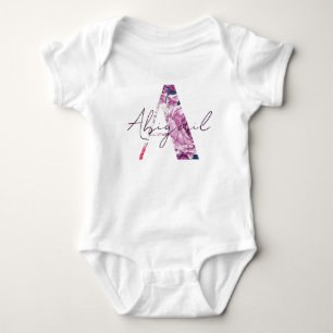 Body Abigail Baby Name Flower Script Jolie fille Floral